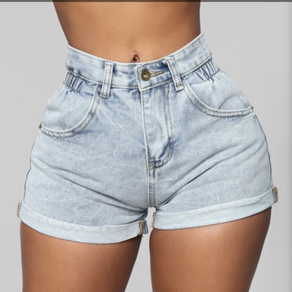 NWT Fashion Nova Let Loose Denim Shorts Size:1